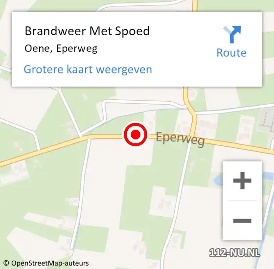 Locatie op kaart van de 112 melding: Brandweer Met Spoed Naar Oene, Eperweg op 14 september 2018 12:11