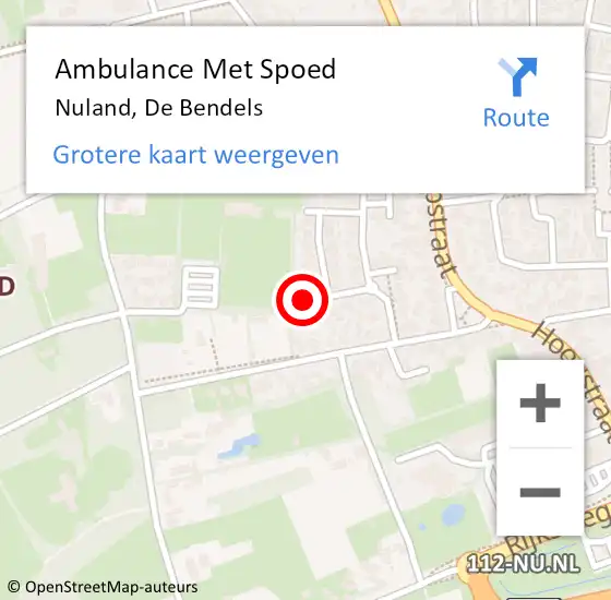 Locatie op kaart van de 112 melding: Ambulance Met Spoed Naar Nuland, De Bendels op 9 maart 2014 02:06