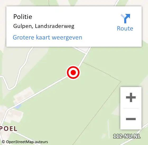 Locatie op kaart van de 112 melding: Politie Gulpen, Landsraderweg op 14 september 2018 13:15