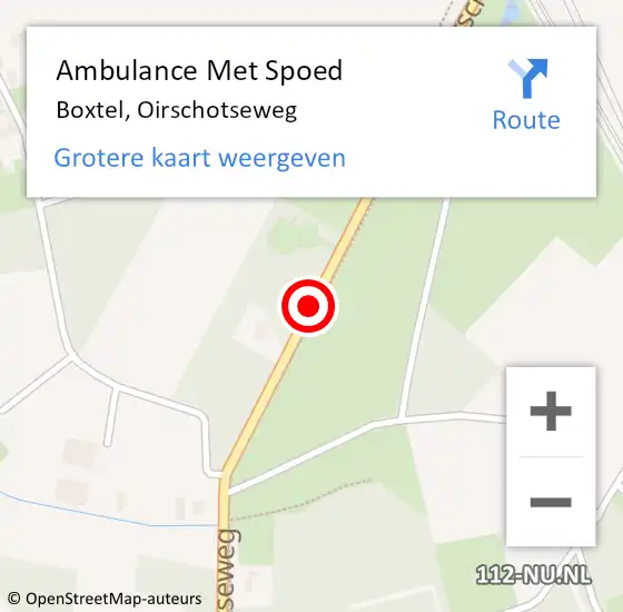 Locatie op kaart van de 112 melding: Ambulance Met Spoed Naar Boxtel, Oirschotseweg op 14 september 2018 14:25