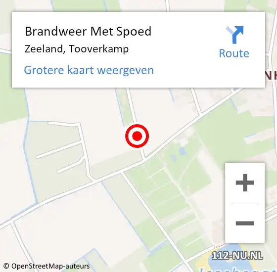 Locatie op kaart van de 112 melding: Brandweer Met Spoed Naar Zeeland, Tooverkamp op 14 september 2018 14:41