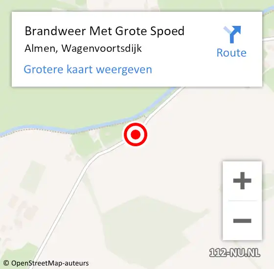 Locatie op kaart van de 112 melding: Brandweer Met Grote Spoed Naar Almen, Wagenvoortsdijk op 14 september 2018 15:21