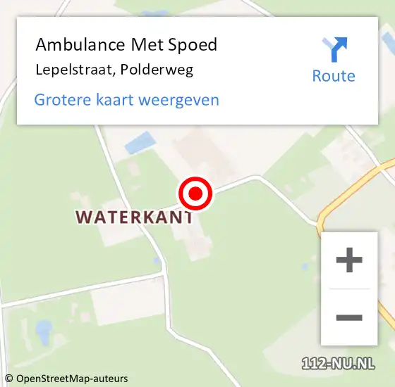 Locatie op kaart van de 112 melding: Ambulance Met Spoed Naar Lepelstraat, Polderweg op 14 september 2018 16:51