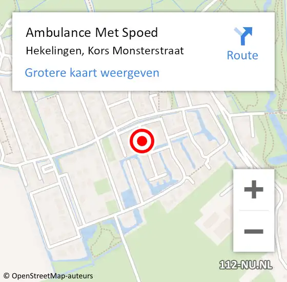 Locatie op kaart van de 112 melding: Ambulance Met Spoed Naar Hekelingen, Kors Monsterstraat op 14 september 2018 18:47