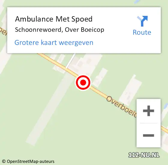 Locatie op kaart van de 112 melding: Ambulance Met Spoed Naar Schoonrewoerd, Over Boeicop op 14 september 2018 19:06