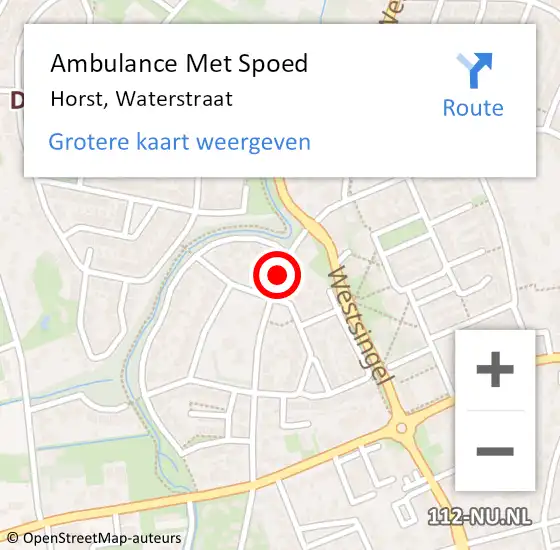 Locatie op kaart van de 112 melding: Ambulance Met Spoed Naar Horst, Waterstraat op 14 september 2018 19:08