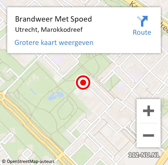 Locatie op kaart van de 112 melding: Brandweer Met Spoed Naar Utrecht, Marokkodreef op 14 september 2018 19:22