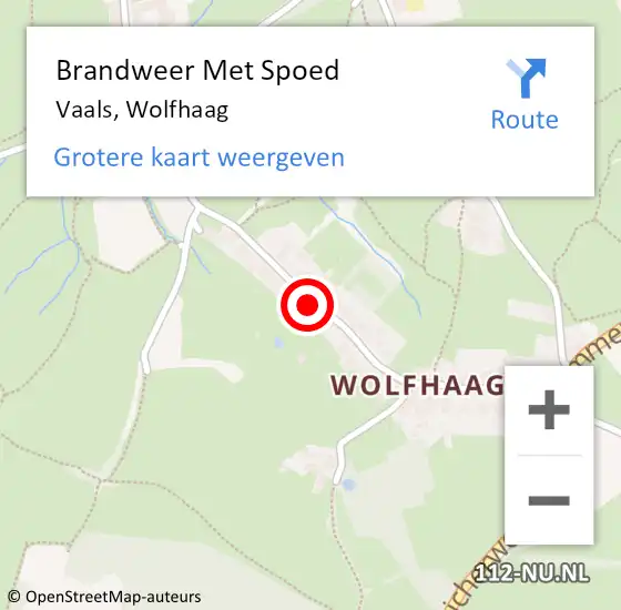 Locatie op kaart van de 112 melding: Brandweer Met Spoed Naar Vaals, Wolfhaag op 14 september 2018 19:50