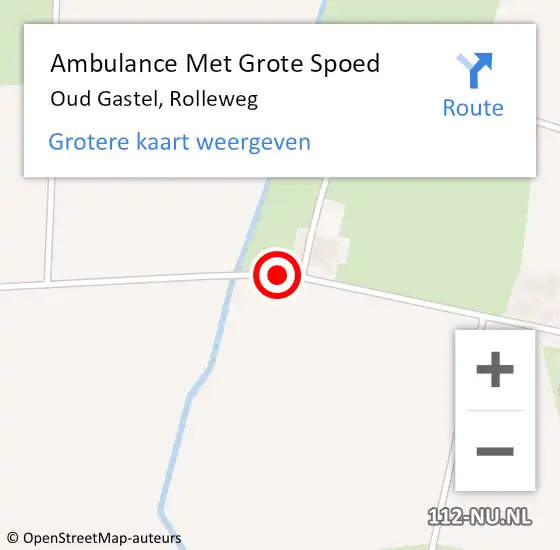 Locatie op kaart van de 112 melding: Ambulance Met Grote Spoed Naar Oud Gastel, Rolleweg op 14 september 2018 21:02