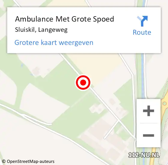 Locatie op kaart van de 112 melding: Ambulance Met Grote Spoed Naar Sluiskil, Langeweg op 14 september 2018 22:05