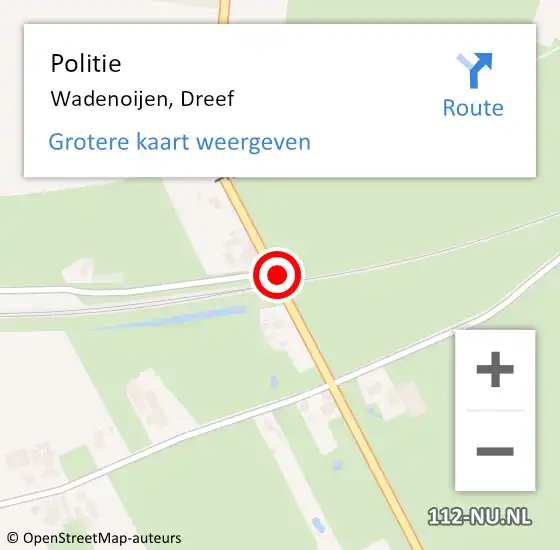 Locatie op kaart van de 112 melding: Politie Wadenoijen, Dreef op 14 september 2018 22:08