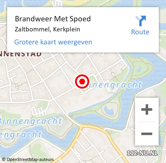 Locatie op kaart van de 112 melding: Brandweer Met Spoed Naar Zaltbommel, Kerkplein op 14 september 2018 23:37