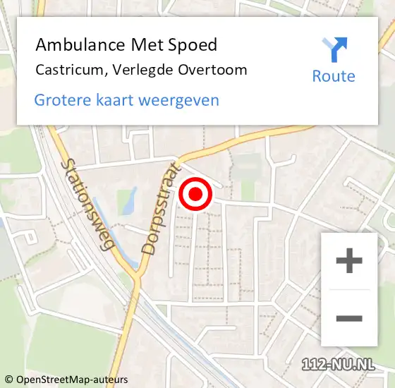 Locatie op kaart van de 112 melding: Ambulance Met Spoed Naar Castricum, Verlegde Overtoom op 15 september 2018 00:49