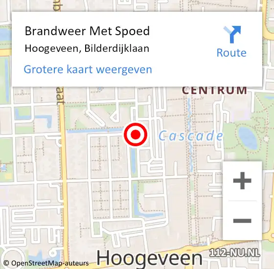 Locatie op kaart van de 112 melding: Brandweer Met Spoed Naar Hoogeveen, Bilderdijklaan op 15 september 2018 05:47