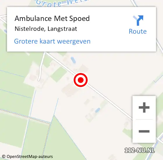 Locatie op kaart van de 112 melding: Ambulance Met Spoed Naar Nistelrode, Langstraat op 15 september 2018 08:49