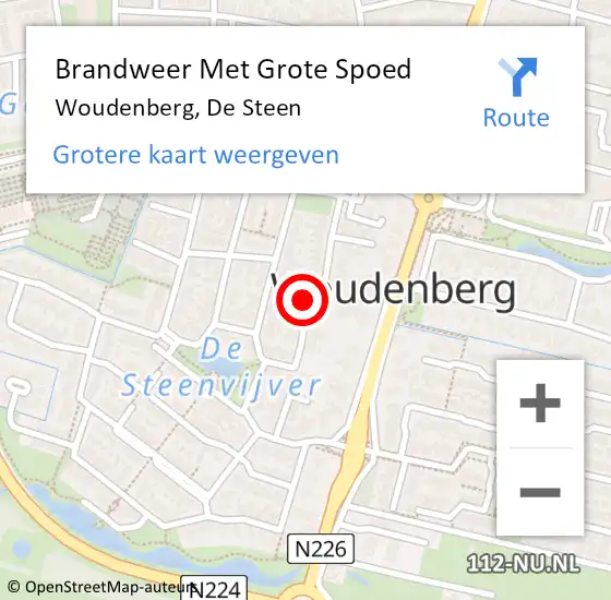 Locatie op kaart van de 112 melding: Brandweer Met Grote Spoed Naar Woudenberg, De Steen op 15 september 2018 10:05