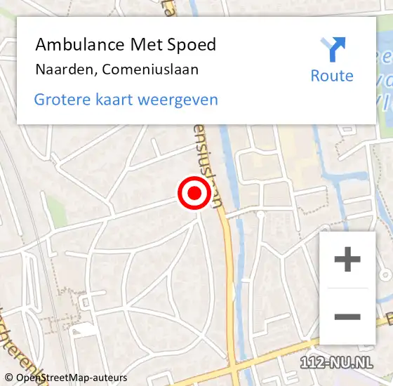 Locatie op kaart van de 112 melding: Ambulance Met Spoed Naar Naarden, Comeniuslaan op 9 maart 2014 05:23