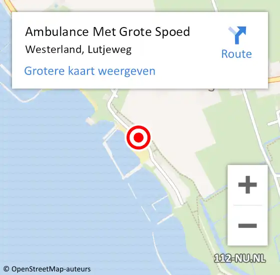 Locatie op kaart van de 112 melding: Ambulance Met Grote Spoed Naar Westerland, Lutjeweg op 15 september 2018 11:31