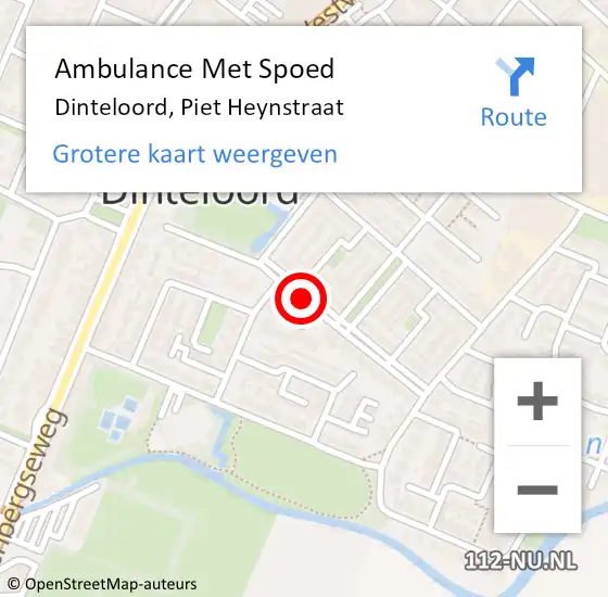 Locatie op kaart van de 112 melding: Ambulance Met Spoed Naar Dinteloord, Piet Heynstraat op 15 september 2018 15:31