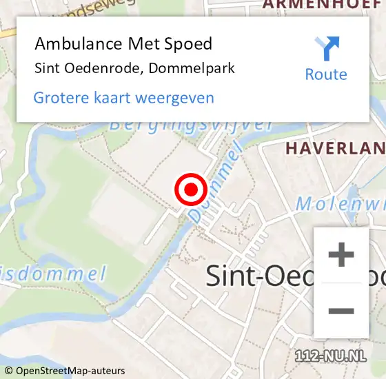 Locatie op kaart van de 112 melding: Ambulance Met Spoed Naar Sint Oedenrode, Dommelpark op 15 september 2018 15:50