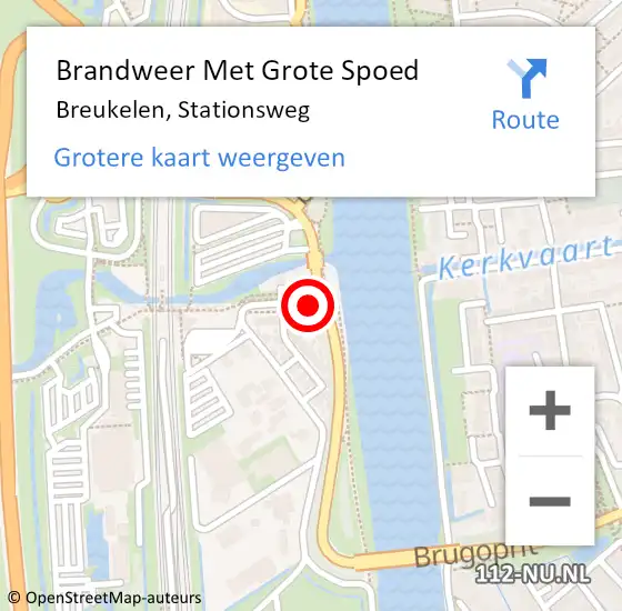 Locatie op kaart van de 112 melding: Brandweer Met Grote Spoed Naar Breukelen, Stationsweg op 15 september 2018 17:15