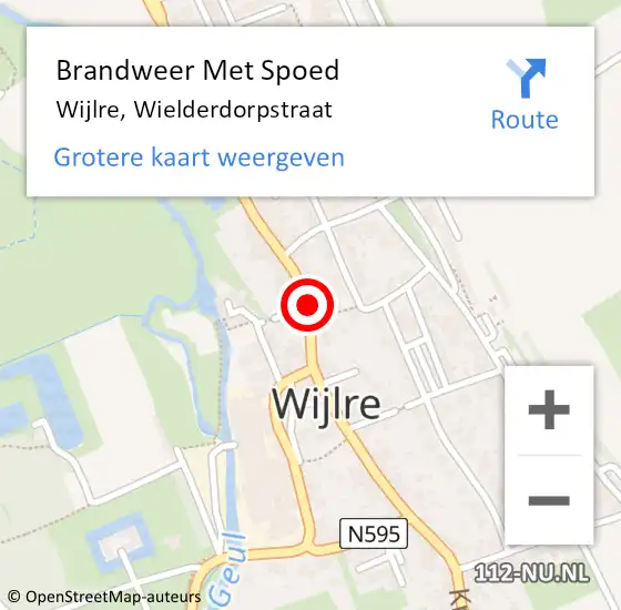 Locatie op kaart van de 112 melding: Brandweer Met Spoed Naar Wijlre, Wielderdorpstraat op 15 september 2018 17:19