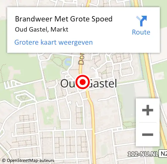 Locatie op kaart van de 112 melding: Brandweer Met Grote Spoed Naar Oud Gastel, Markt op 15 september 2018 17:58