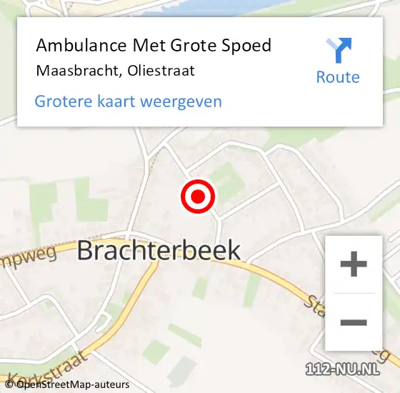 Locatie op kaart van de 112 melding: Ambulance Met Grote Spoed Naar Maasbracht, Oliestraat op 15 september 2018 19:27