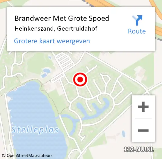 Locatie op kaart van de 112 melding: Brandweer Met Grote Spoed Naar Heinkenszand, Geertruidahof op 15 september 2018 20:43