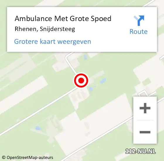 Locatie op kaart van de 112 melding: Ambulance Met Grote Spoed Naar Rhenen, Snijdersteeg op 15 september 2018 21:02