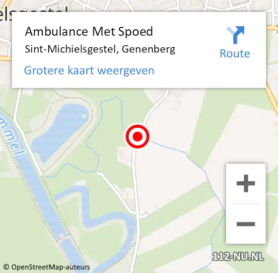 Locatie op kaart van de 112 melding: Ambulance Met Spoed Naar Sint-Michielsgestel, Genenberg op 16 september 2018 02:43