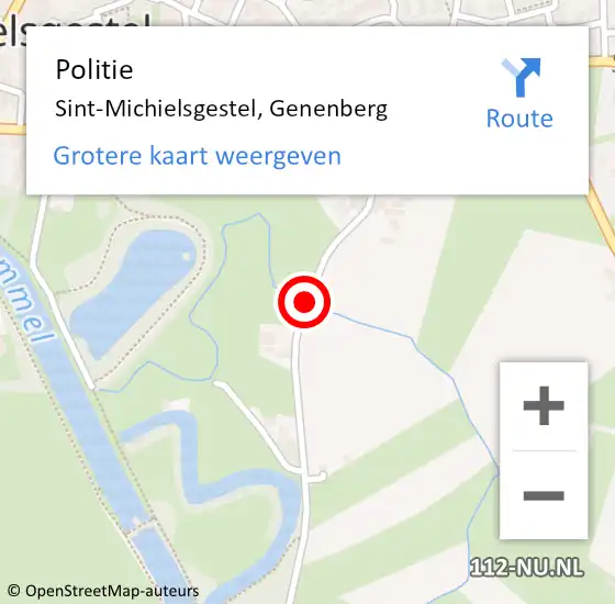 Locatie op kaart van de 112 melding: Politie Sint-Michielsgestel, Genenberg op 16 september 2018 02:47