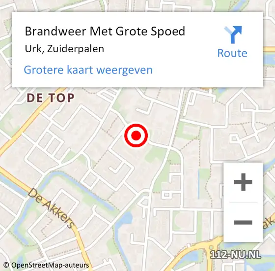 Locatie op kaart van de 112 melding: Brandweer Met Grote Spoed Naar Urk, Zuiderpalen op 16 september 2018 03:23