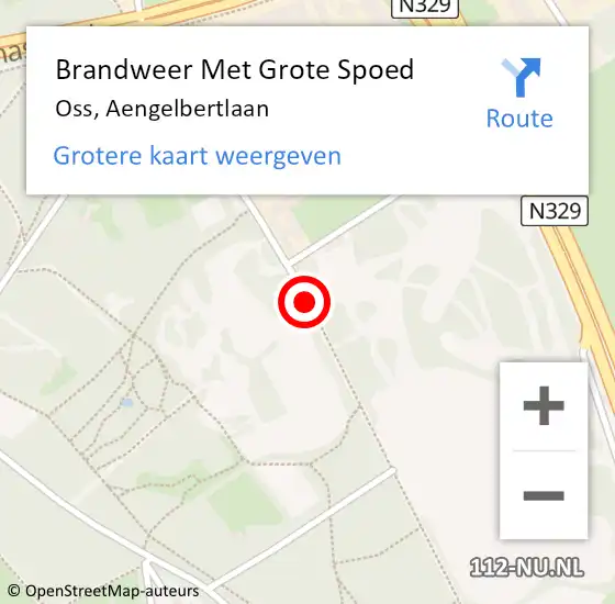 Locatie op kaart van de 112 melding: Brandweer Met Grote Spoed Naar Oss, Aengelbertlaan op 16 september 2018 05:13