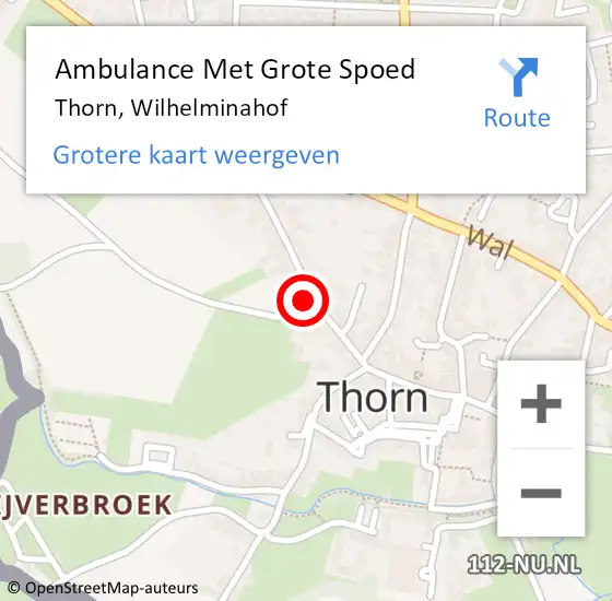 Locatie op kaart van de 112 melding: Ambulance Met Grote Spoed Naar Thorn, Wilhelminahof op 16 september 2018 05:13