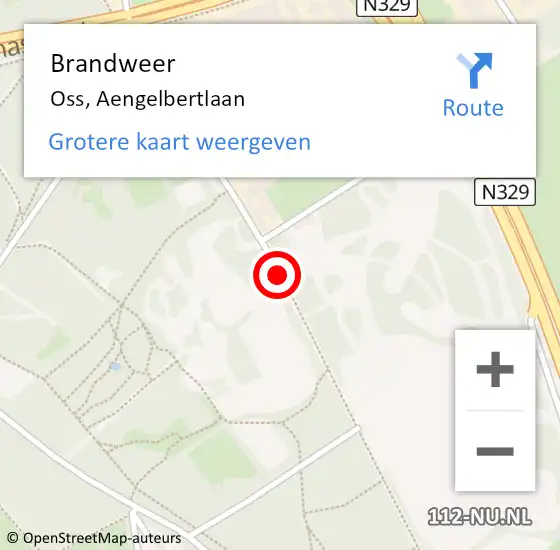 Locatie op kaart van de 112 melding: Brandweer Oss, Aengelbertlaan op 16 september 2018 06:04