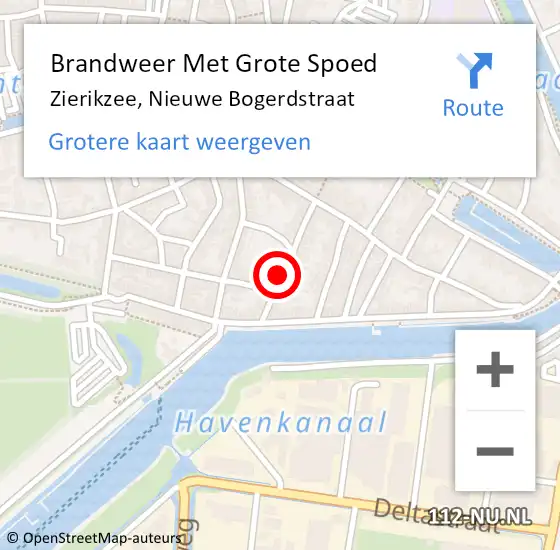 Locatie op kaart van de 112 melding: Brandweer Met Grote Spoed Naar Zierikzee, Nieuwe Bogerdstraat op 16 september 2018 06:27