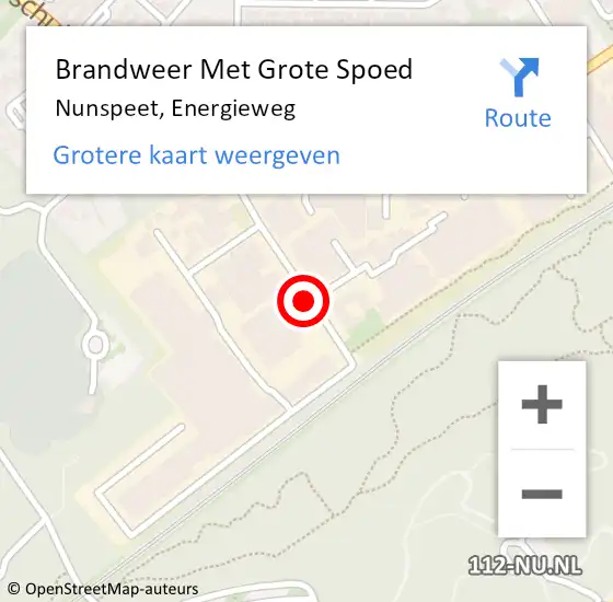 Locatie op kaart van de 112 melding: Brandweer Met Grote Spoed Naar Nunspeet, Energieweg op 16 september 2018 07:34