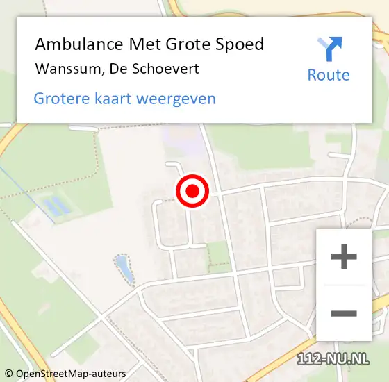 Locatie op kaart van de 112 melding: Ambulance Met Grote Spoed Naar Wanssum, De Schoevert op 9 maart 2014 09:19