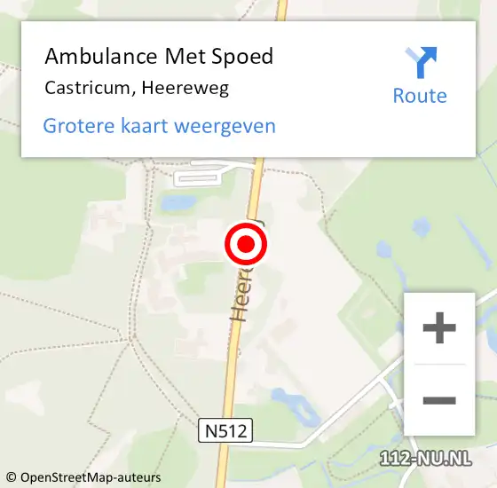 Locatie op kaart van de 112 melding: Ambulance Met Spoed Naar Castricum, Heereweg op 16 september 2018 09:35