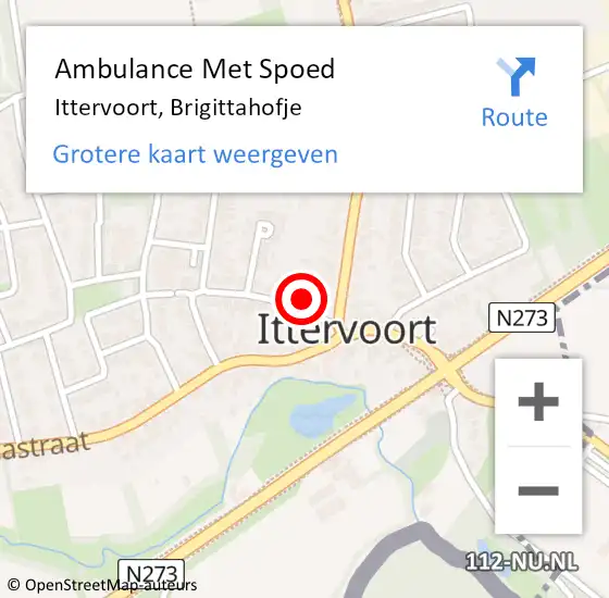 Locatie op kaart van de 112 melding: Ambulance Met Spoed Naar Ittervoort, Brigittahofje op 16 september 2018 11:21