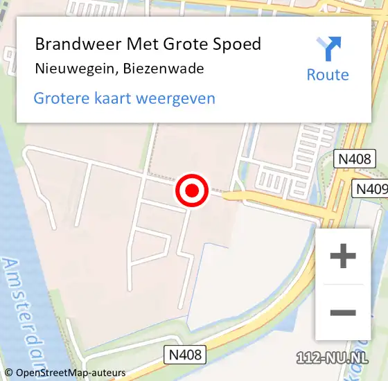 Locatie op kaart van de 112 melding: Brandweer Met Grote Spoed Naar Nieuwegein, Biezenwade op 16 september 2018 12:25