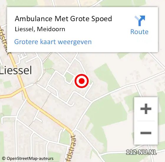 Locatie op kaart van de 112 melding: Ambulance Met Grote Spoed Naar Liessel, Meidoorn op 16 september 2018 13:15