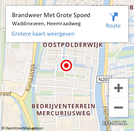 Locatie op kaart van de 112 melding: Brandweer Met Grote Spoed Naar Waddinxveen, Heemraadweg op 9 maart 2014 10:03