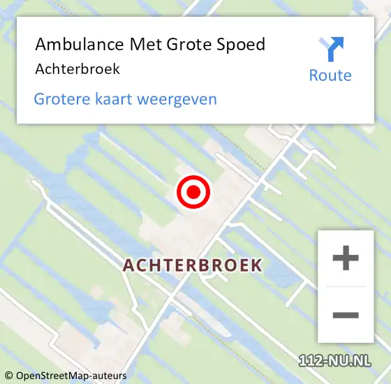 Locatie op kaart van de 112 melding: Ambulance Met Grote Spoed Naar Achterbroek op 16 september 2018 18:08