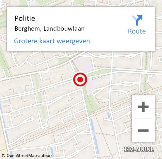 Locatie op kaart van de 112 melding: Politie Berghem, Landbouwlaan op 16 september 2018 18:33