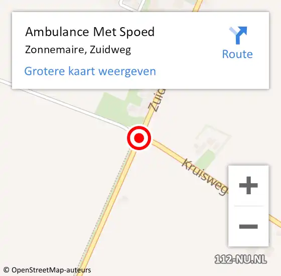 Locatie op kaart van de 112 melding: Ambulance Met Spoed Naar Zonnemaire, Zuidweg op 16 september 2018 18:36