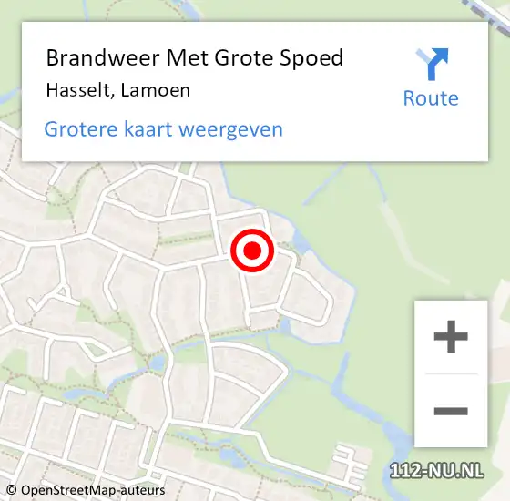 Locatie op kaart van de 112 melding: Brandweer Met Grote Spoed Naar Hasselt, Lamoen op 16 september 2018 18:50