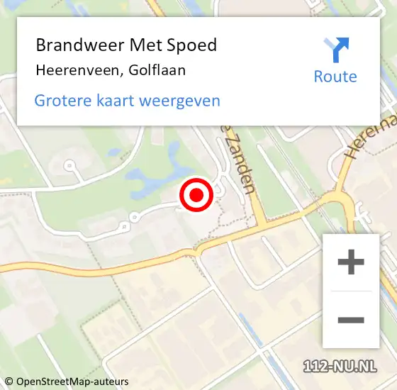 Locatie op kaart van de 112 melding: Brandweer Met Spoed Naar Heerenveen, Golflaan op 16 september 2018 19:32