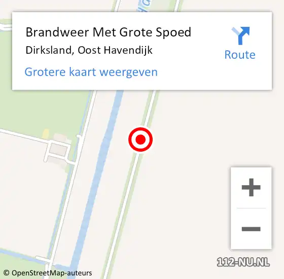 Locatie op kaart van de 112 melding: Brandweer Met Grote Spoed Naar Dirksland, Oost Havendijk op 16 september 2018 19:48